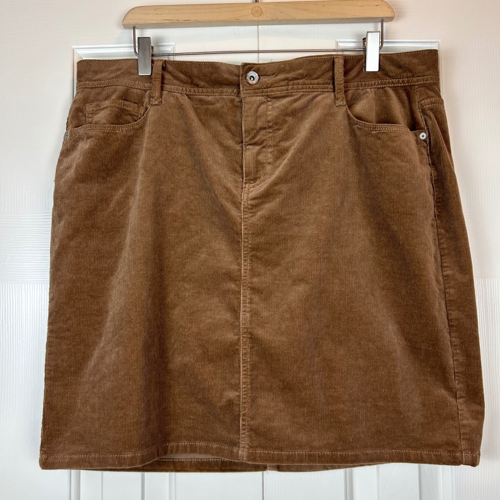 Sonoma Brown Corduroy Mini Skirt Womens Size 14 Mid Rise